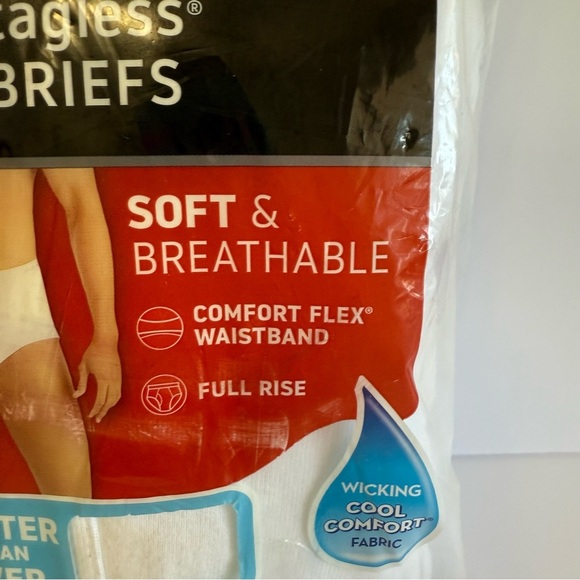 Hanes Men's Tagless Briefs - White 6 Pack - Picture 3 of 5